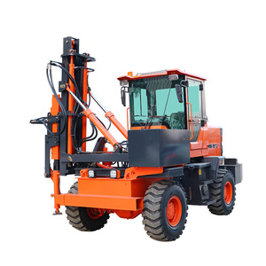 Waveform Guardrail Pile Driver 360 Degree Rotation <b>Small</b> Four <b>Wheel</b> Highway Use - Product Image 4