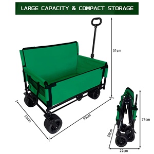Customized Portable 2-in-1 Outdoor Utility Storage Folding Wagon <b>Camping</b> <b>Sofa</b> Seat Foldable Trolley Cart Hand Carts Trolleys - Product Image 2