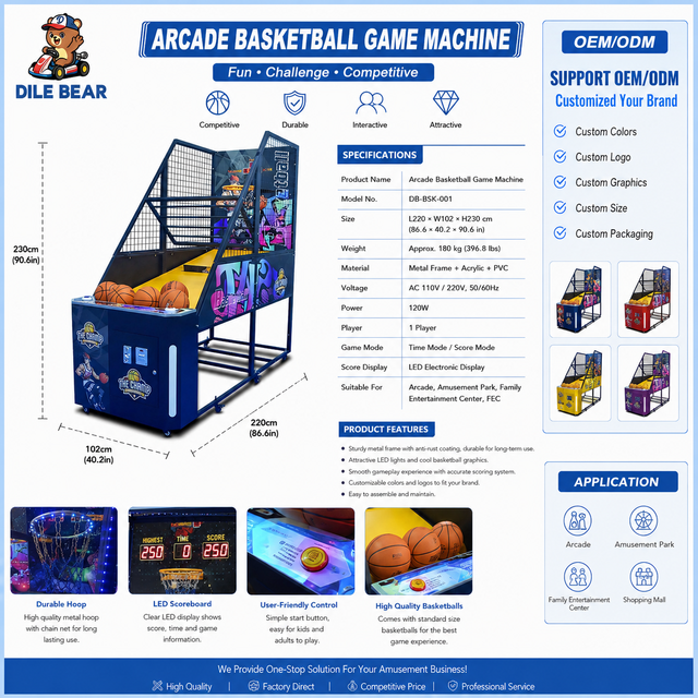 Commercial Coin Operated Street Basketball Arcade Game Machine Linkable Multi Player Steel Frame Sports Amusement Machine