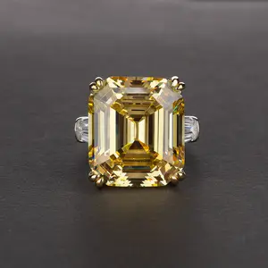 Bague en argent sterling 925, 30 carat, de luxe, en diamant à haute teneur en carbone, taille 14x16, importé, nouvelle collection