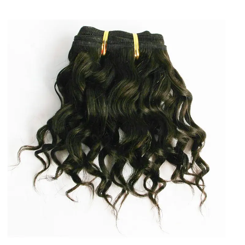 Best Verkopende Natuurlijke Zwart Kort Krullend Maagdelijke Braziliaanse Haar 8 Inch Menselijk Haar Weave