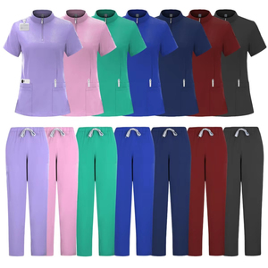 Quick Drying Solid Multiple Flexible Womens Cool Stretch Jogger <b>Scrub</b> <b>Set</b> with Pockets - Product Image 6