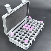 Boîte de rangement en plastique PETG de qualité alimentaire imprimée en 3D, 50 compartiments, étui de voyage pour la protection des échantillons en flacon