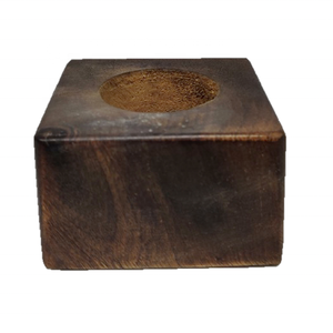 Customized Rustic Small Pillar-Shaped Walnut High-Quality Hand-crafted Home Decor Wooden Wax Filling <b>Tealight</b> Candle Holder - Product Image 1