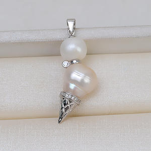 จี้เงินแท้ S925 รูปตุ๊กตาหิมะ ประดับมุกคู่ สำหรับผู้หญิง แฟชั่น DIY อุปกรณ์ทำเครื่องประดับ 7-13 มม. - Product Image 3