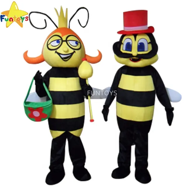 Funtoys Couple Abeille Insectes Volants Hornet Mascotte Costume Personnage Cosplay Peluche Vêtements Pour Adulte Halloween Party