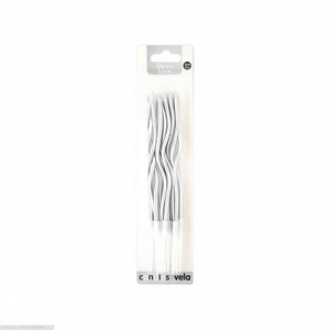 Velas Espirales Plateadas para Fiestas, 11 cm, 24 Unidades por Bolsa, Decoración de Cumpleaños - Product Image 2