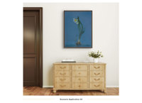 Narcisse bleu unique, impression numérique, peinture à l'huile impressionniste, peinte à la main, cadre en bois, fleur réaliste et écologique