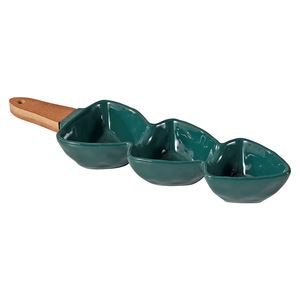 İskandinav Minimalist tasarım yaratıcı bambu kolu porselen kase servis tabağı mikrodalga güvenli ticari kullanım kurutulmuş meyve tabağı - Product Image 5