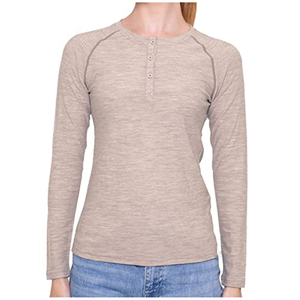 Oem Custom <strong>Womens</strong> Base Layer T <strong>Shirts</strong> High Quality Long Sleeve Lightweight 170Gsm Merino Wool Thermal <strong>Henley</strong> T-<strong>Shirt</strong> - Product Image 5