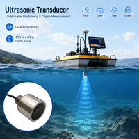 Transducteur de sondeur de poissons à double fréquence 50/210 kHz, capteur ultrasonique sous-marin pour la mesure de la profondeur de l'eau et sonar marin pour bateaux