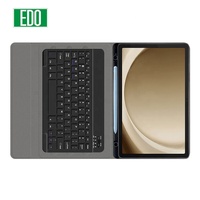 Casing Tablet PU Pelindung Penuh untuk Tab, Keyboard Nirkabel Magnetik yang Dapat Dilepas, Casing Tablet