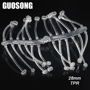 Guosong Meilleure Qualité 24 Brins Pêche à la <span class=keywords><strong>Carpe</strong></span> Boilie Stop Clear Rubber Long Hair Rig Bait Stopper Carp - Product Image 1