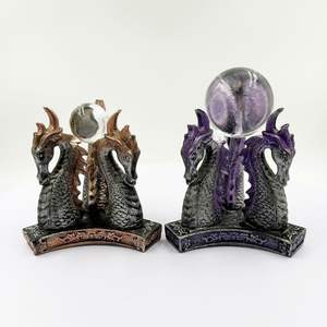 Base de Cristal con Cabeza de Dragón Creativa, Pintada a Mano, Artesanía de Resina, Decoración para el Hogar, Escritorio, Grifo - Product Image 1