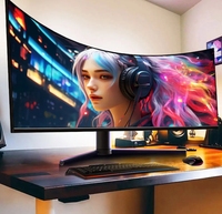 Nouveau moniteur de bureau et de jeu 49 pouces 5120x1440 incurvé 5K Wide VA taux de rafraîchissement 144Hz avec HDR et haut-parleur usine
