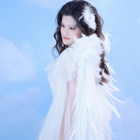 Ailes d'ange longues en mousse EPE personnalisées, blanches, grandes, pour cosplay, spectacle sur scène, décorations de fête et accessoires de photographie