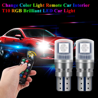 T10 RGB LED 194 168 W5W 5050 SMD Signalleuchten RGB Auto-Innenraumbeleuchtung Leselampe mit Fernbedienung Auto-Zubehör
