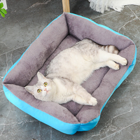 Lits et accessoires pour animaux de compagnie en tissu écologique double face, utilisables en toutes saisons, respirants, canapé-lit pour chien, boîte portable, grand rectangle