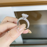 Bague en diamant du Mozambique pour femme, en argent 925, moissanite couleur D, demi-alliance, 1, 2 ou 3 carats, bijoux de doigt en argent pur, vente en gros