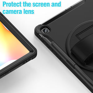 Étuis pour tablette robustes pour <span class=keywords><strong>Samsung</strong></span> <span class=keywords><strong>Galaxy</strong></span> <span class=keywords><strong>Tab</strong></span> <span class=keywords><strong>S6</strong></span> <span class=keywords><strong>Lite</strong></span> 10.4 ''P610 P615 porte-crayon PC Silicone souple antichoc béquille couvre - Product Image 6