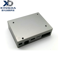 Boîtier électronique rectangulaire en alliage d'aluminium argenté avec dissipateur thermique intégré pour assemblage de module de carte mère industrielle