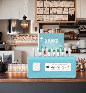 Station <span class=keywords><strong>de</strong></span> location <span class=keywords><strong>de</strong></span> batterie externe <span class=keywords><strong>de</strong></span> sortie portable 40W 9 emplacements avec <span class=keywords><strong>code</strong></span> QR et charge Micro USB centrale électrique portable verrouillable - Product Image 4