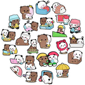 Nueva venta al por mayor de dibujos animados personalizados lindo osito caucho Pvc decoraciones accesorios zapato encantos para zapato hebillas zuecos encantos - Product Image 1