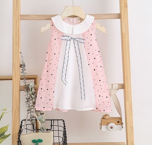 Robe de princesse douce à pois coréenne en mousseline de soie à col roulé pour bébé fille, collection été, tendance et en promotion - Product Image 3