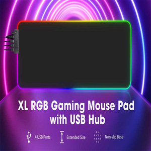 Chuột Pad LED Đèn nền HUB với 4 cổng USB Chuột chơi game Mat RGB màu sắc ánh sáng màu hồng cao su cổ màu thăng hoa 50 cái OEM/ODM - Product Image 5