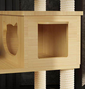 Arbre à <span class=keywords><strong>Chat</strong></span> Robuste de Gros pour Grands Chats avec Poteaux à Griffer en Sisal Multi-Niveaux, Nichoir, Perchoirs et Base en Bois Durable - Product Image 4