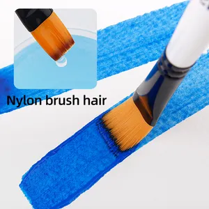 Xin Bowen Manufacturer Supplier Nylon Wool 5 Pcs Artist Watercolor Gouache Drawing Paint Brushes For Art With PVC Bag