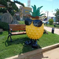 Op maat gemaakte fabriek, op maat ontworpen glasvezel oranje fruitensculptuur, buiten decoratie voor de tuin