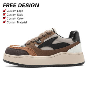 Chaussures rétro en <span class=keywords><strong>cuir</strong></span> véritable avec embout renforcé, semelle épaisse, rehaussantes, pour couple, tendance, décontractées, été, printemps, automne - Product Image 1