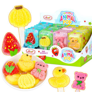 Permen Lolipop Berbagai Bentuk Permen Gummy Stroberi Pisang Beruang Bebek Kecil Permen Lolipop <span class=keywords><strong>Vitamin</strong></span> C Jus Asli Lolipop Lembut - Product Image 4