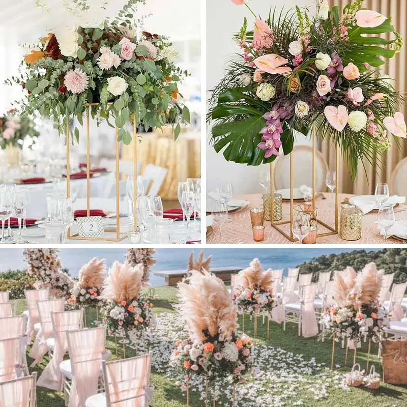 Trung Tâm Đám Cưới Trang Trí Nội Thất Kim Loại Hình Học Sắt Hoa Đứng Set Wedding Party Home Sắp Xếp Hoa Đứng