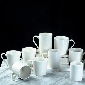 11 oz कप निर्माता कस्टम लोगो लक्जरी सफेद चीनी मिट्टी के बरतन कॉफी बनाने की क्रिया कप