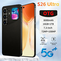 Smartphone Global Version S26 Ultra 5G Android 16 Layar LCD HD 7,3 Inci 120Hz RAM 16GB Penyimpanan 1TB Kamera 108MP Baterai 8000mAh Dual SIM