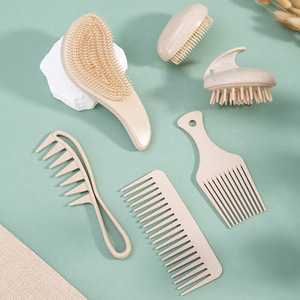 Nouveau coffret cadeau de 6 peignes à cheveux avec logo personnalisé, peigne à dents larges, <span class=keywords><strong>brosse</strong></span> à shampooing pour massage du cuir chevel, utilisation écologique - Product Image 2
