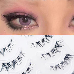 ब्रांड स्पष्ट बैंड के लिए थोक सस्ता है, पूर्ण पट्टी हस्तनिर्मित चमक 5 जोड़े पैक कस्टम लेबल पलकों - Product Image 4