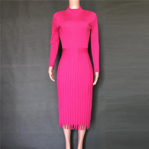 ชุดเดรสสเวตเตอร์ถักสำหรับผู้หญิง,ชุดเดรสปาร์ตี้แขนยาวมีจีบชุดเดรสคริสต์มาสสำหรับสุภาพสตรีสินค้าขายดีในฤดูหนาว - Product Image 6