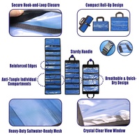 Sac de rangement transparent enroulable pour leurres et accessoires de pêche, organisateur multi-tailles avec poignée suspendue pour équipement de pêche en eau salée et accessoires de bateau