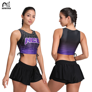 Uniformes de Animadoras con Diseño OEM, Ropa de Calentamiento para Jóvenes, Trajes de Animadoras para Niñas, Faldas - Product Image 1