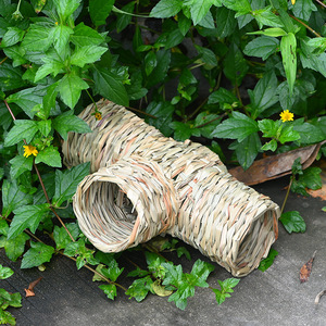 Tunnel pour animaux de compagnie en paille fait main, à trois voies, pour hamsters, cochons d'Inde, oiseaux, respectueux de l'environnement, taille M - Product Image 4