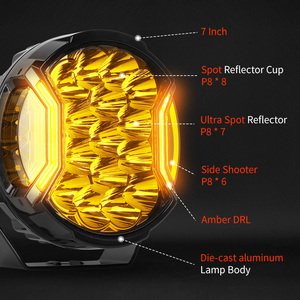 Focos LED de Largo Alcance para Techo de Camioneta, Focos LED de 7 Pulgadas 4X4 para Barra Antivuelco, para Hilux, Todoterreno y Conducción en Zonas Boscosas - Product Image 2
