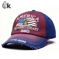 Gorra Deportiva Personalizada con Bordado del 250 Aniversario, Gorra de 6 Paneles con Cierre a Presión, Estilo Hip Hop para Exteriores, con Logotipo Impreso, Estados Unidos