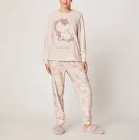Custom Winter Nachtwäsche Anzug Langarm PJ 2 Stück Set Flanell Fleece Thermo Pyjama Set für Frauen