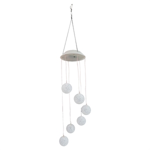 Lampe solaire transfrontalière à clochettes éoliennes <span class=keywords><strong>en</strong></span> forme de boule de riz, décoration suspendue colibris pour la maison, lampe d'ambiance pour jardin et villa - Product Image 2