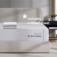 Parure de draps plats de qualité hôtelière supérieure, tissée, à faible rétrécissement, 3 pièces