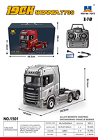 Nouveau modèle 2026 Huina 1501 Tracteur sous licence Scania 770S V8 1/18 RC, modèle de camion benne à plateau et semi-remorque télécommandé 2.4G
