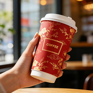 Vaso de Papel Ecológico con Logotipo Personalizado, 16oz 20oz 22oz, Vaso de Café Kraft de Doble Pared, Desechable, de Grado Alimenticio, Biodegradable, 90mm de Diámetro - Product Image 3